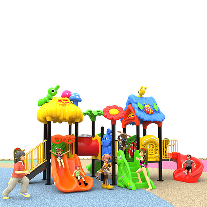 Коммерческая открытая игровая площадка с двойной горкой для детского сада